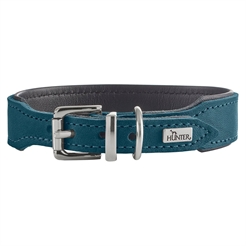 Hunter Läder Hundhalsband Design Malta Blå